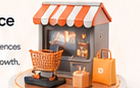 Retail ecommerce cloud illustration